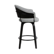 Doral 30" Dark Gray Faux Leather Barstool in Black Powder Coated Finish and Black Brushed Wood - Furniture City (CA)l