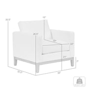 Donna 35" Upholstered Accent Chair in Sugar - Furniture City (CA)l