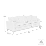 Donna 93" Upholstered Sofa in Platinum Gray - Furniture City (CA)l