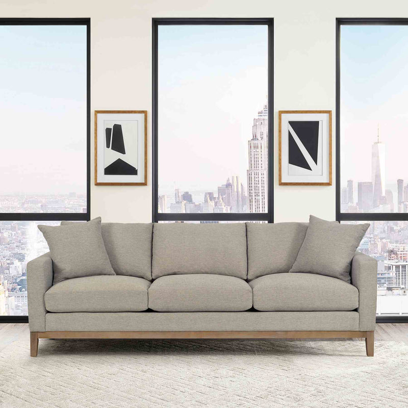 Donna 93" Upholstered Sofa in Platinum Gray - Furniture City (CA)l