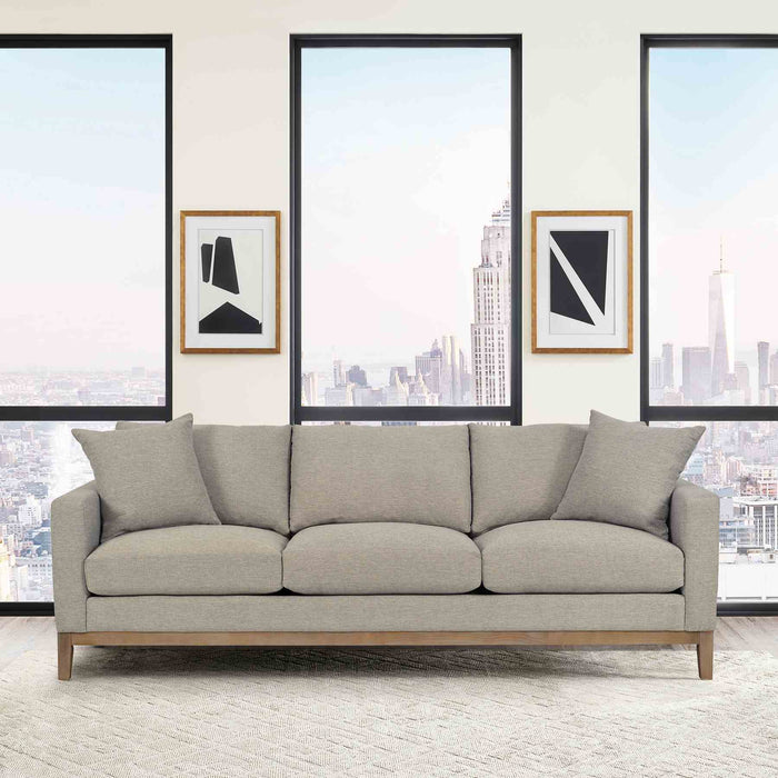 Donna 93" Upholstered Sofa in Platinum Gray