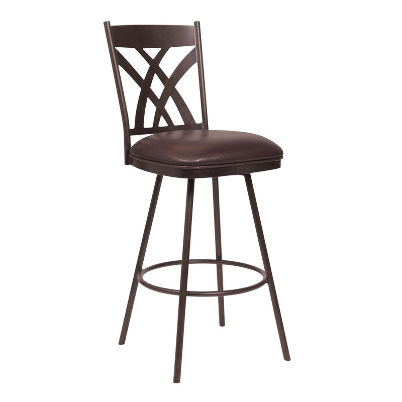 Dover 26" Counter Height Barstool in Auburn Bay and Brown Faux Leather - Furniture City (CA)l