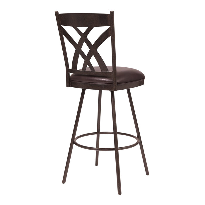 Dover 26" Counter Height Barstool in Auburn Bay and Brown Faux Leather
