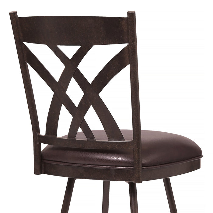 Dover 26" Counter Height Barstool in Auburn Bay and Brown Faux Leather