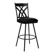 Dover 26" Counter Height Barstool in Matte Black Finish and Black Faux Leather - Furniture City (CA)l