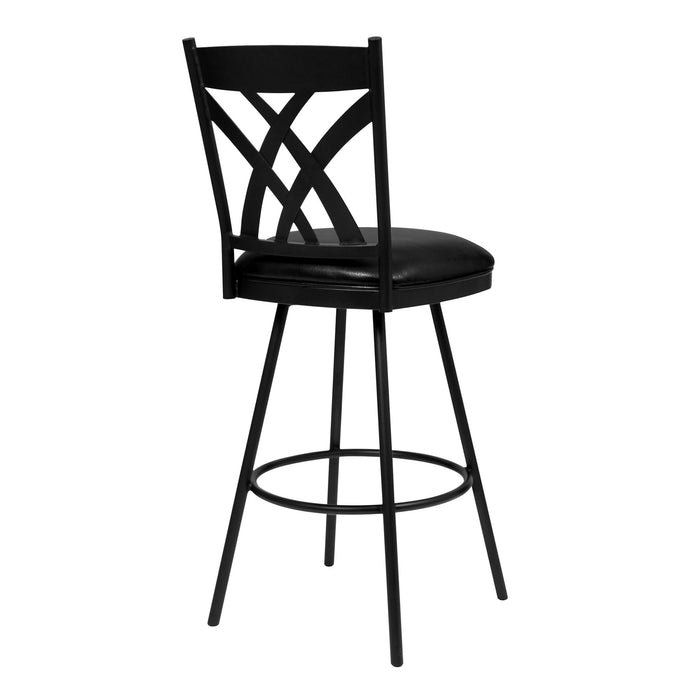 Dover 26" Counter Height Barstool in Matte Black Finish and Black Faux Leather