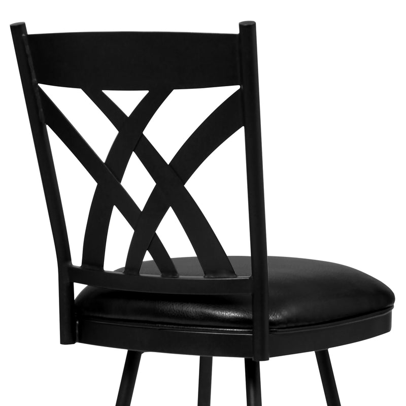 Dover 26" Counter Height Barstool in Matte Black Finish and Black Faux Leather - Furniture City (CA)l