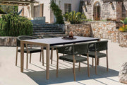 Doris Outdoor Patio Dining Chair in Light Eucalyptus Wood with Charcoal Rope - Set of 2 - Furniture City (CA)l