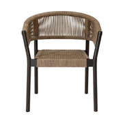 Doris Outdoor Patio Dining Chair in Dark Eucalyptus Wood with Truffle Rope - Set of 2 - Furniture City (CA)l