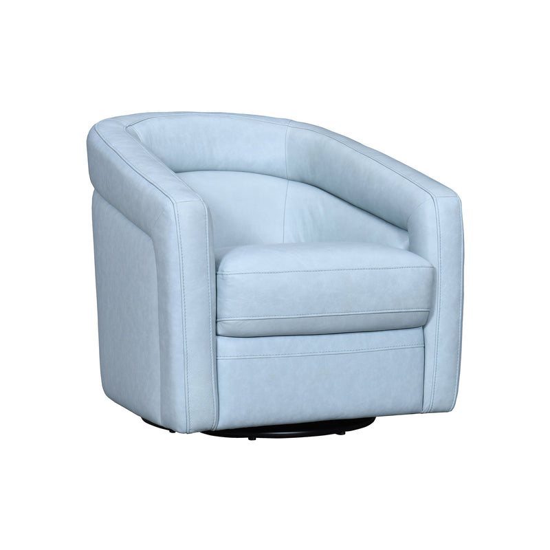 Desi Sky Blue Leather Swivel Accent Chair - Furniture City (CA)l