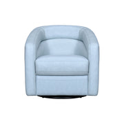 Desi Sky Blue Leather Swivel Accent Chair - Furniture City (CA)l