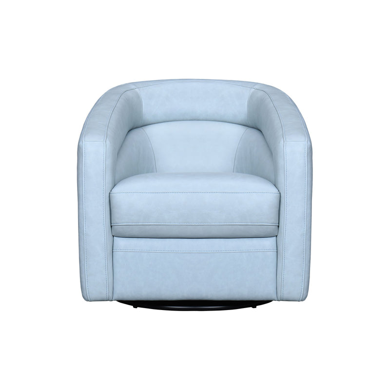 Desi Sky Blue Leather Swivel Accent Chair - Furniture City (CA)l