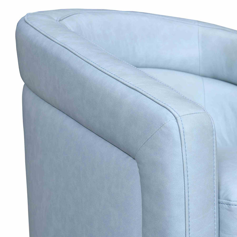 Desi Sky Blue Leather Swivel Accent Chair - Furniture City (CA)l