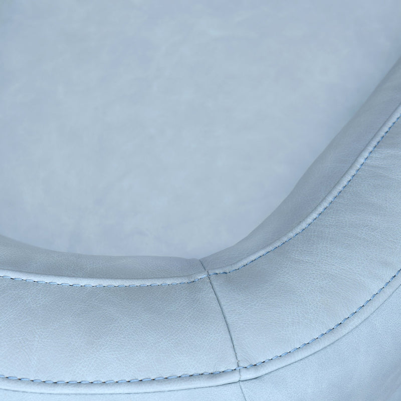 Desi Sky Blue Leather Swivel Accent Chair - Furniture City (CA)l