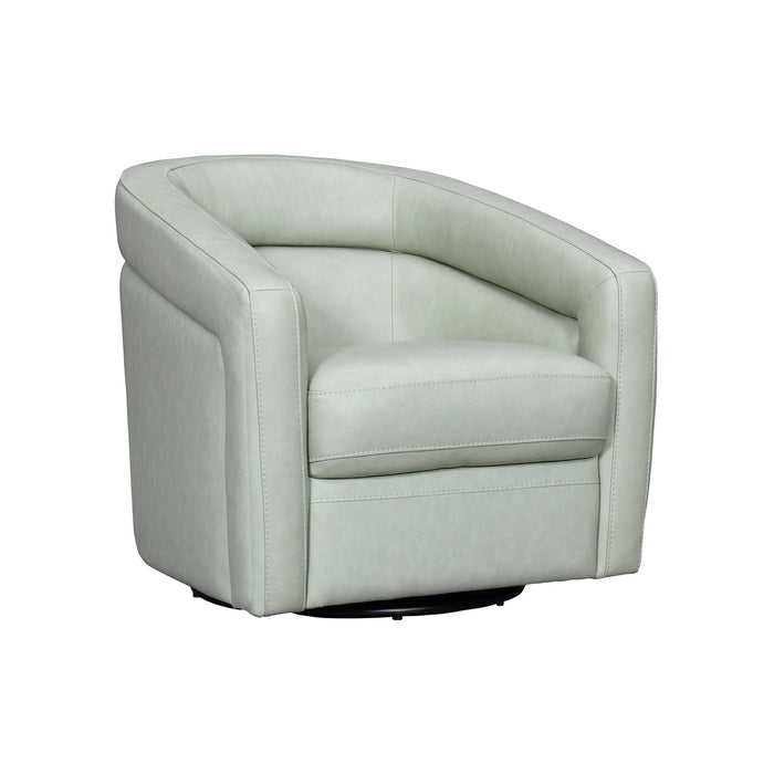 Desi Mint Leather Swivel Accent Chair