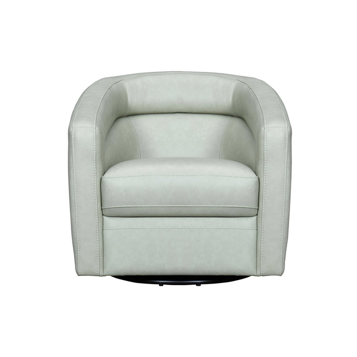 Desi Mint Leather Swivel Accent Chair