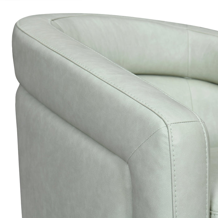 Desi Mint Leather Swivel Accent Chair