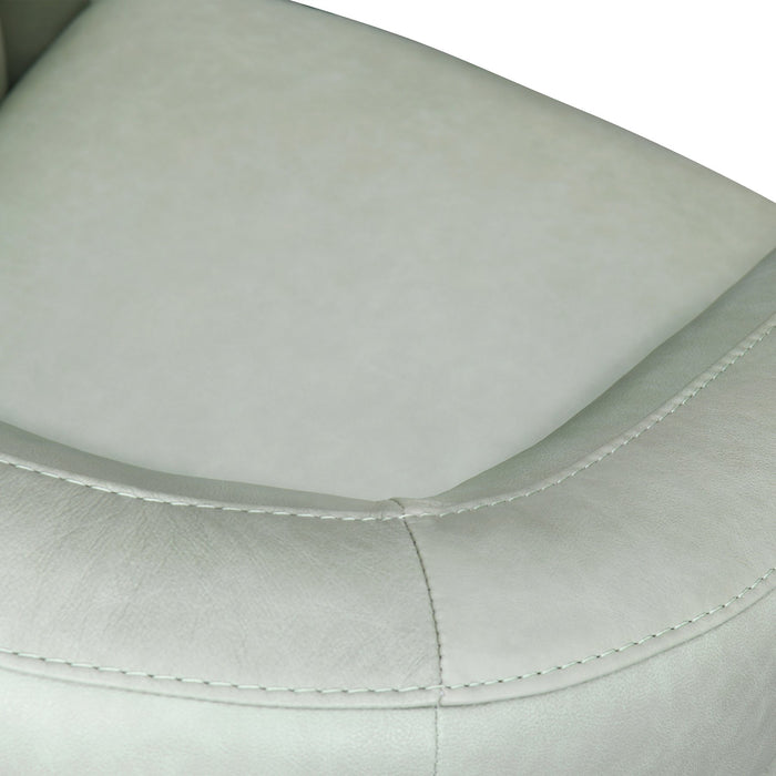 Desi Mint Leather Swivel Accent Chair