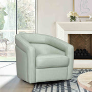 Desi Mint Leather Swivel Accent Chair - Furniture City (CA)l