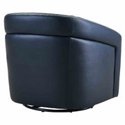 Desi Contemporary Swivel Accent Chair in Black Genuine Leather - Furniture City (CA)l