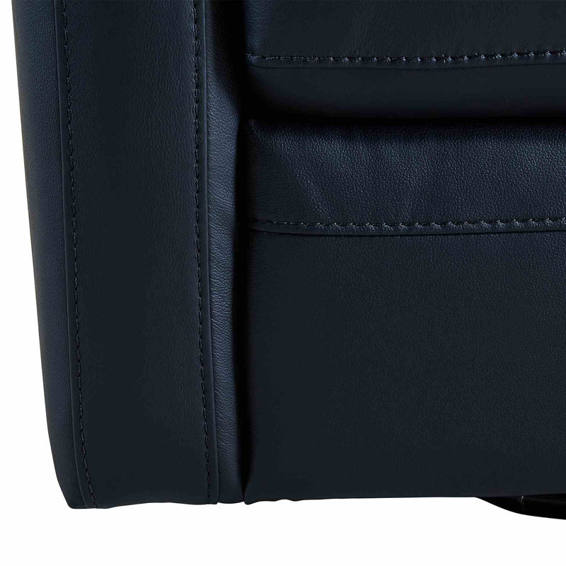 Desi Contemporary Swivel Accent Chair in Black Genuine Leather - Furniture City (CA)l