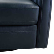 Desi Contemporary Swivel Accent Chair in Black Genuine Leather - Furniture City (CA)l