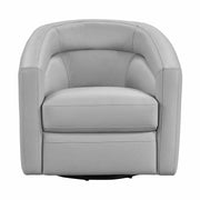 Desi Contemporary Swivel Accent Chair in Dove Gray Genuine Leather - Furniture City (CA)l