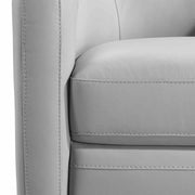 Desi Contemporary Swivel Accent Chair in Dove Gray Genuine Leather - Furniture City (CA)l