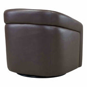 Desi Contemporary Swivel Accent Chair in Espresso Genuine Leather - Furniture City (CA)l
