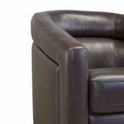 Desi Contemporary Swivel Accent Chair in Espresso Genuine Leather - Furniture City (CA)l
