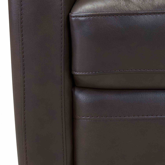 Desi Contemporary Swivel Accent Chair in Espresso Genuine Leather