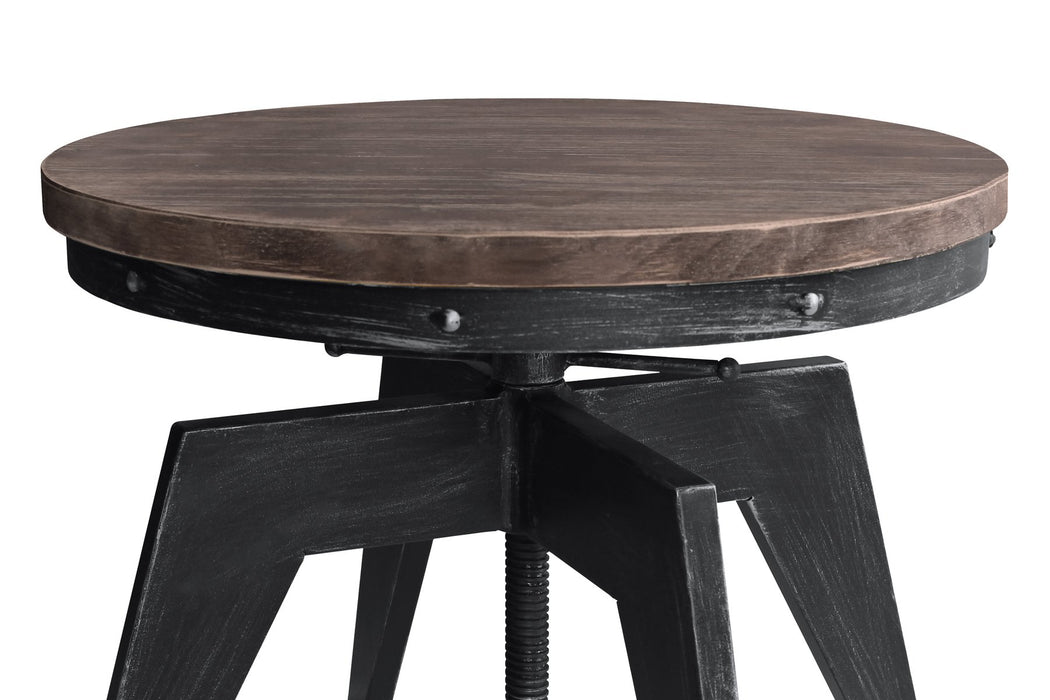 Dayton Industrial Coffee Table in Industrial Gray and Pine Wood Top