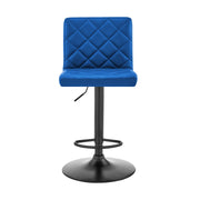 Duval Adjustable Blue Faux Leather Swivel Bar Stool - Furniture City (CA)l