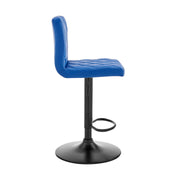 Duval Adjustable Blue Faux Leather Swivel Bar Stool - Furniture City (CA)l