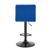 Duval Adjustable Blue Faux Leather Swivel Bar Stool - Furniture City (CA)l