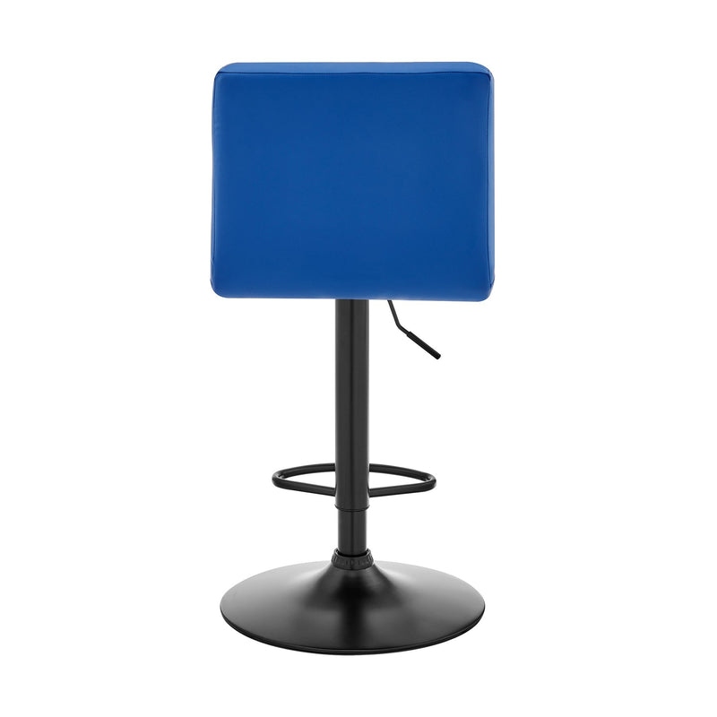 Duval Adjustable Blue Faux Leather Swivel Bar Stool - Furniture City (CA)l