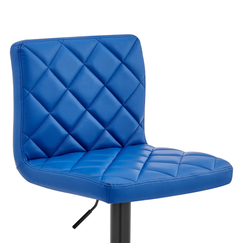 Duval Adjustable Blue Faux Leather Swivel Bar Stool - Furniture City (CA)l