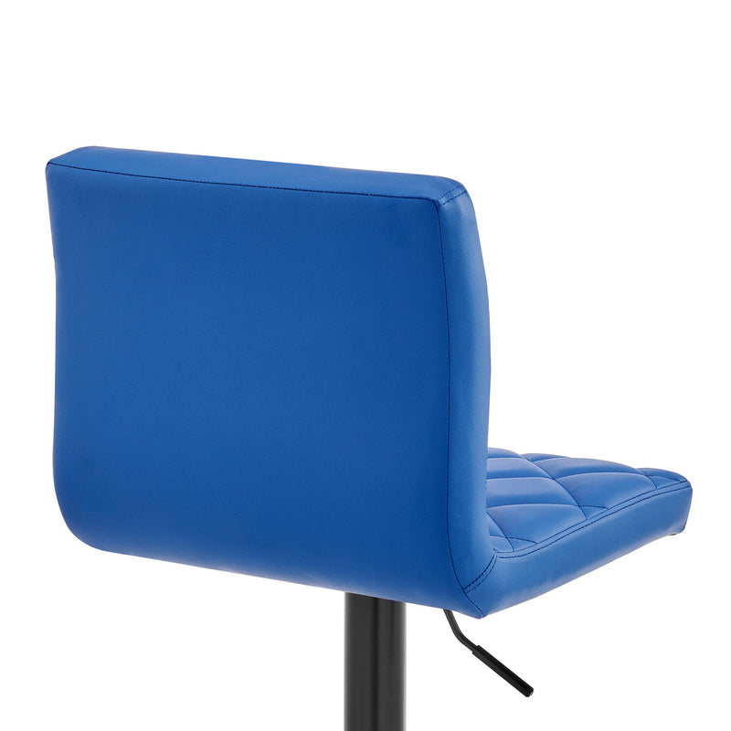 Duval Adjustable Blue Faux Leather Swivel Bar Stool - Furniture City (CA)l