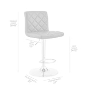 Duval Adjustable Blue Faux Leather Swivel Bar Stool - Furniture City (CA)l