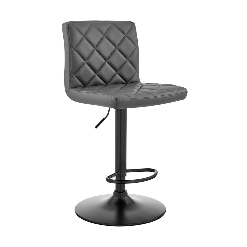 Duval Adjustable Gray Faux Leather Swivel Bar Stool - Furniture City (CA)l