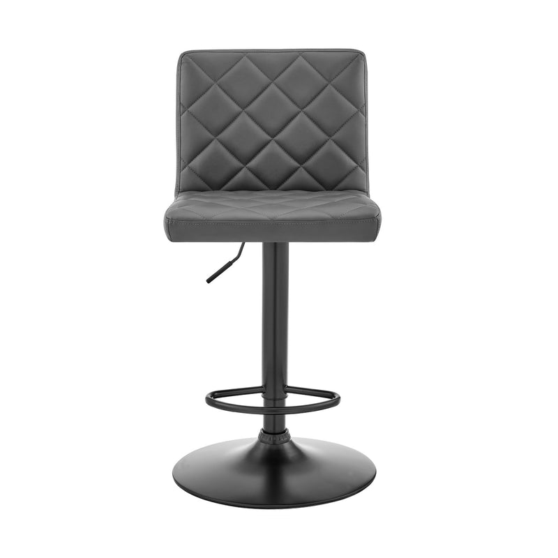 Duval Adjustable Gray Faux Leather Swivel Bar Stool - Furniture City (CA)l