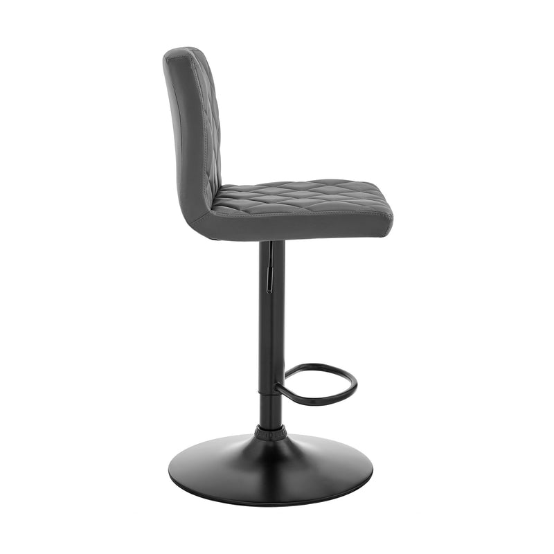 Duval Adjustable Gray Faux Leather Swivel Bar Stool - Furniture City (CA)l
