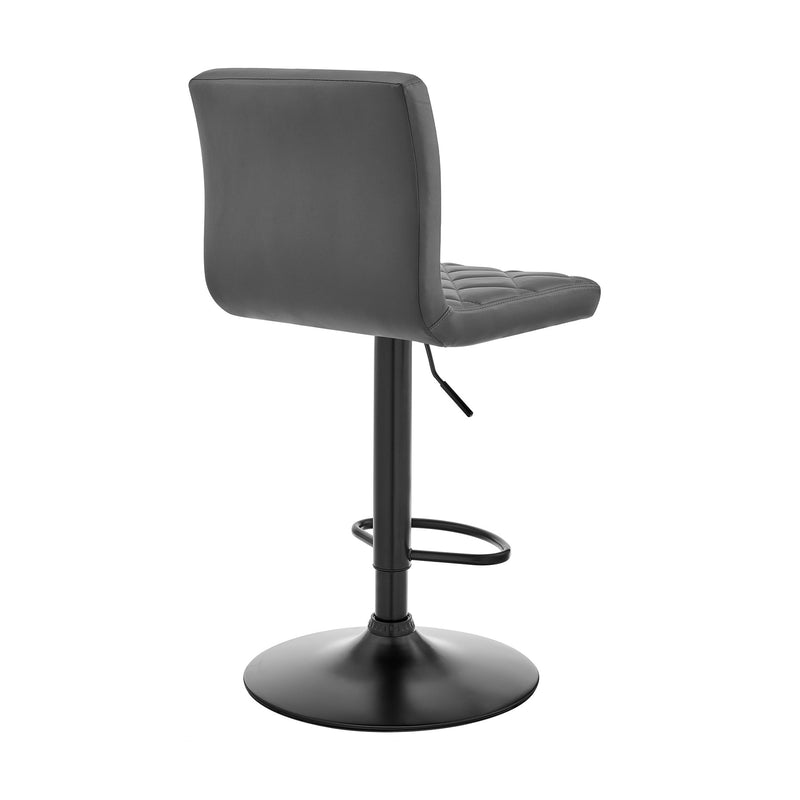 Duval Adjustable Gray Faux Leather Swivel Bar Stool - Furniture City (CA)l