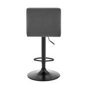 Duval Adjustable Gray Faux Leather Swivel Bar Stool - Furniture City (CA)l
