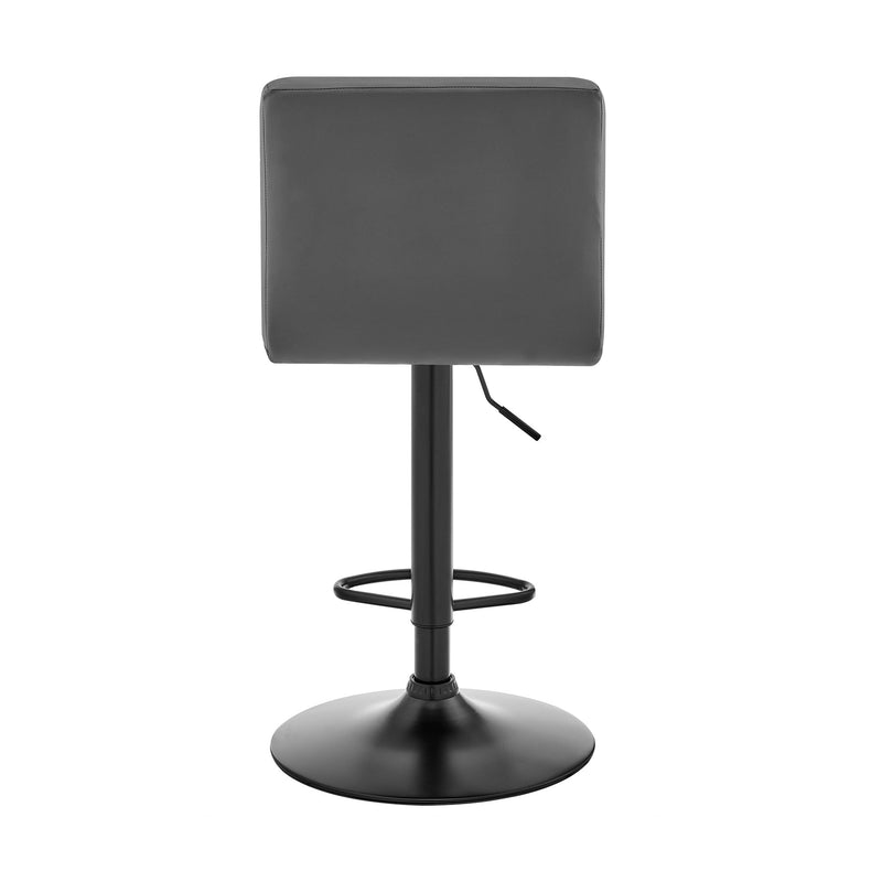 Duval Adjustable Gray Faux Leather Swivel Bar Stool - Furniture City (CA)l