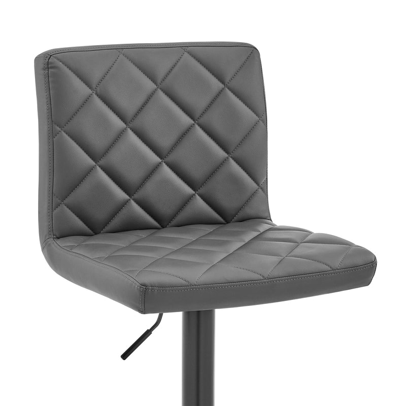Duval Adjustable Gray Faux Leather Swivel Bar Stool - Furniture City (CA)l