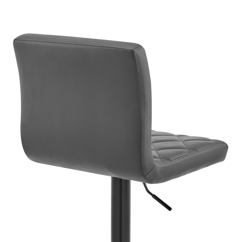 Duval Adjustable Gray Faux Leather Swivel Bar Stool - Furniture City (CA)l