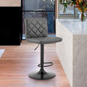 Duval Adjustable Gray Faux Leather Swivel Bar Stool - Furniture City (CA)l