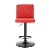 Duval Adjustable Red Faux Leather Swivel Bar Stool - Furniture City (CA)l