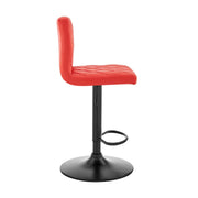 Duval Adjustable Red Faux Leather Swivel Bar Stool - Furniture City (CA)l
